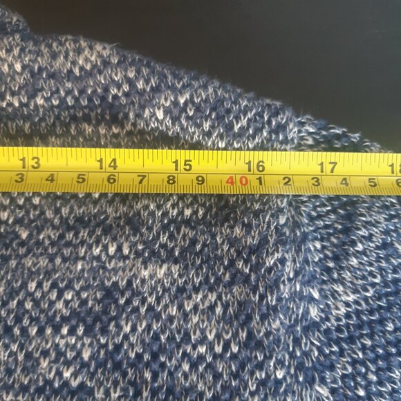 Pierre Cardin Blue & White 100% Cotton Sweater 4 Button, Partial Placket Zipper - Picture 11 of 15